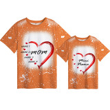 Mommy and Me Matching Clothing Top Mama Mini Name Diy Heart Tie Dyed Family T-shirts