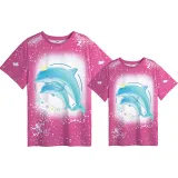 Mommy and Me Matching Clothing Top Mommy Baby Dolphin Tie Dyed Family T-shirts
