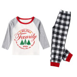 2023 Christmas Matching Family Pajamas Exclusive We Are Family Wreath Xmas Tree White Black Plaids Pajamas Set