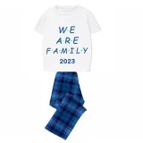 2023 Christmas Matching Family Pajamas Exclusive We Are Family Blue Short Pajamas Set