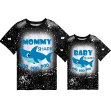 Mommy and Me Matching Clothing Top Baby Mom Shark Boo Boo Boo Tie Dyed Family T-shirts