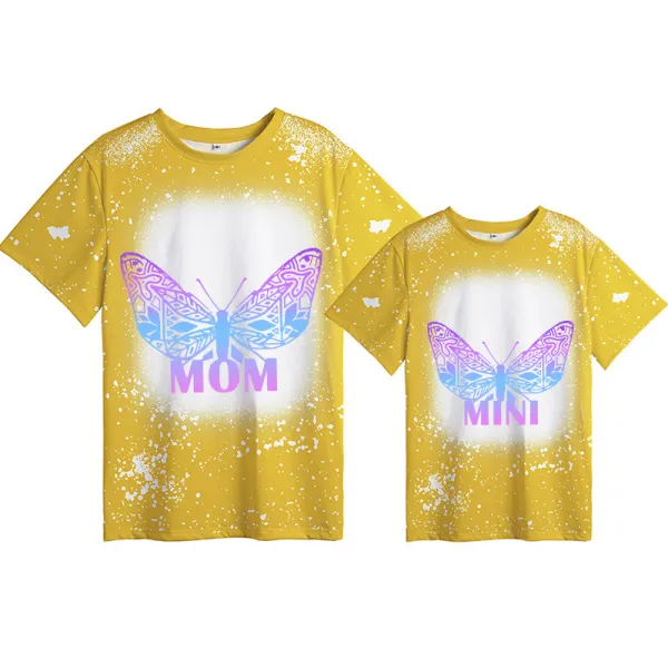 Mommy and Me Matching Clothing Top Butterfly Mama And Mini Tie Dyed Family T-shirts