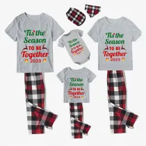 2023 Christmas Matching Family Pajamas Exclusive Design Merry Christmas Season Together Gray Short Pajamas Set
