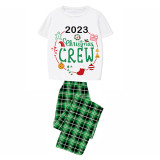 2023 Christmas Matching Family Pajamas Exclusive Design Christmas Crew Wreath Green Short Pajamas Set