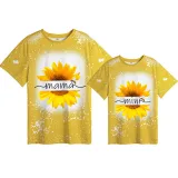 Mommy and Me Matching Clothing Top Mama Mini Sunflower Tie Dyed Family T-shirts
