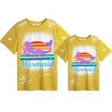 Mommy and Me Matching Clothing Top I'm a Mermaid Mama And Mini Tie Dyed Family T-shirts