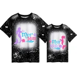 Mommy and Me Matching Clothing Top Mermama Mermini Tie Dyed Family T-shirts