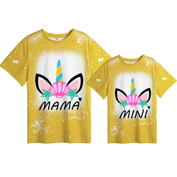 Mommy and Me Matching Clothing Top Unicorn Mama And Mini Tie Dyed Family T-shirts