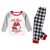 2023 Christmas Matching Family Pajamas Our First Christmas Gnomes Black White Plaids Pajamas Set