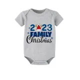 Christmas Matching Family Pajamas 2023 Family Christmas Hat Blue Short Pajamas Set