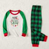 2023 Plus Size Christmas Family Matching Pajamas Sets Christmas Crew Green Family Set