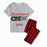 2023 Christmas Matching Family Pajamas Exclusive Design Printed Christmas Crew Gray Pajamas Set
