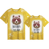 Mommy and Me Matching Clothing Top Bear Slogan Mama Mini Tie Dyed Family T-shirts