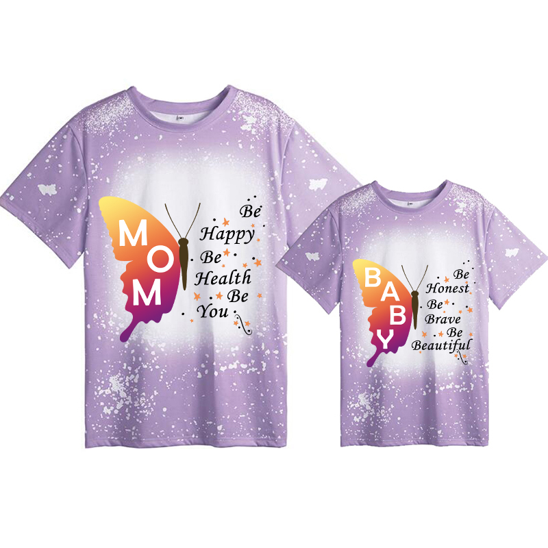 Mommy and Me Matching Clothing Top Butterfly Be Honest Be Brave Be Beautiful Tie Dyed Family T-shirts