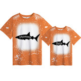 Mommy and Me Matching Clothing Top Mommy Baby Shark Tie Dyed Family T-shirts