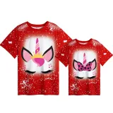 Mommy and Me Matching Clothing Top Unicorn Head Mama Mini Tie Dyed Family T-shirts