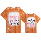 Mommy and Me Matching Clothing Top Daughter Of The Queen Mommy Of A Princess Tie Dyed Family T-shirts