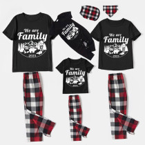 2023 Christmas Matching Family Pajamas Christmas Exclusive Design We are Family Polar Bear Black Short Pajamas Set