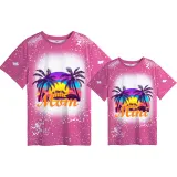Mommy and Me Matching Clothing Top Summer Vacation Mama And Mini Tie Dyed Family T-shirts