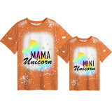 Mommy and Me Matching Clothing Top Unicorn Slogan Tie Dyed Family T-shirts