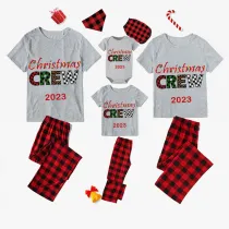 2023 Christmas Matching Family Pajamas Exclusive Design Printed Christmas Crew Gray Pajamas Set