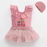 Girls Bathing Suits I'm 99% Sure I'm A Meimaid One Piece Lace Collar Swimsuits