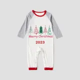 2023 Christmas Matching Family Pajamas Exclusive Merry Christmas Beatiful Tree Red Pajamas Set