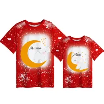 Mommy and Me Matching Clothing Top Elephant Moon Mama And Mini Tie Dyed Family T-shirts