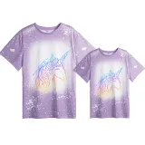Mommy and Me Matching Clothing Top Unicorn Mama And Mini Tie Dyed Family T-shirts