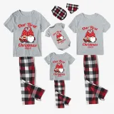 2023 Christmas Matching Family Pajamas Our First Christmas Gnomes Gray Short Pajamas Set