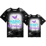 Mommy and Me Matching Clothing Top Mermaid Mama And Mini Tie Dyed Family T-shirts