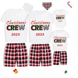 2023 Christmas Matching Family Pajamas Exclusive Design Printed Christmas Crew Short Pajamas Set