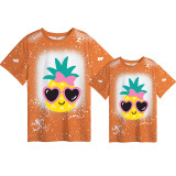 Mommy and Me Matching Clothing Top Pineapple With Glasses Mama And Mini Tie Dyed Family T-shirts