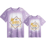 Mommy and Me Matching Clothing Top I'm The Mini Boss My Boss Calls Me Tie Dyed Family T-shirts
