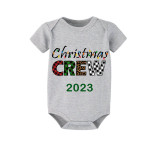 2023 Christmas Matching Family Pajamas Exclusive Design Printed Christmas Crew Green Short Pajamas Set