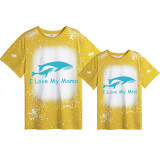 Mommy and Me Matching Clothing Top Whale I Love My Mama Mini Tie Dyed Family T-shirts