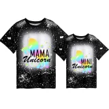 Mommy and Me Matching Clothing Top Unicorn Slogan Tie Dyed Family T-shirts