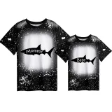 Mommy and Me Matching Clothing Top Mommy Baby Shark Tie Dyed Family T-shirts