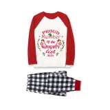 2023 Proud Member OF Naughty List White Christmas Plaids Pants Set Matching Family Pajamas Set