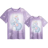 Mommy and Me Matching Clothing Top Elephant Mama And Mini Tie Dyed Family T-shirts