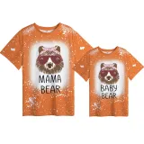 Mommy and Me Matching Clothing Top Bear Slogan Mama Mini Tie Dyed Family T-shirts