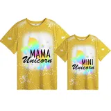 Mommy and Me Matching Clothing Top Unicorn Slogan Tie Dyed Family T-shirts