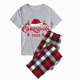2023 Christmas Matching Family Pajamas Exclusive Design Christmas Couple Reindeer Gray Short Pajamas Set