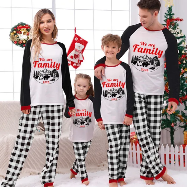 2023 Christmas Matching Family Pajamas Christmas Exclusive Design We are Family Polar Bear White Pajamas Set
