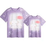Mommy and Me Matching Clothing Top Elephants With Balloons Mama And Mini Tie Dyed Family T-shirts