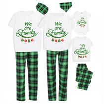 2023 Christmas Matching Family Pajamas Exclusive Design We Are Family Pendant Green Plaids Pants Pajamas Set