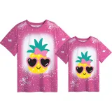 Mommy and Me Matching Clothing Top Pineapple With Glasses Mama And Mini Tie Dyed Family T-shirts