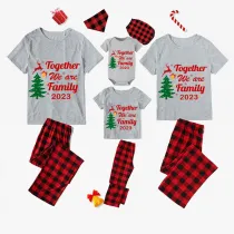 2023 Christmas Matching Family Pajamas Exclusive Family Together Flying Reindeer Gray Short Pajamas Set