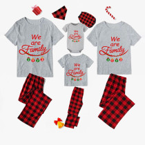 2023 Christmas Matching Family Pajamas Exclusive Design We Are Family Pendant Red Black Pants Pajamas Set