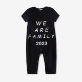 2023 Christmas Matching Family Pajamas Exclusive We Are Family Black Short Pajamas Set